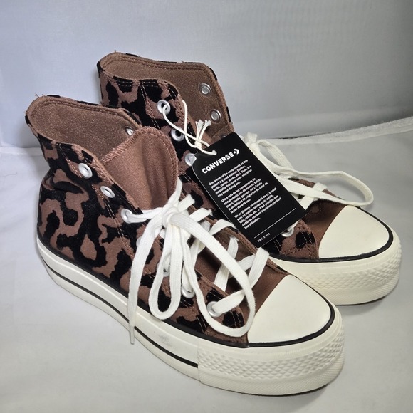 Converse Shoes - Converse Chuck Taylor Leopard Remix Lift Platform Hi Top Shoe Womens 6‎ New
